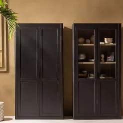 WOOOD Wandkast Gunnar Zwart - 120x217x48 cm