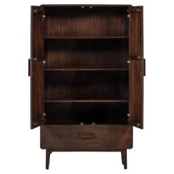 WOOOD Wandkast Liya Donkerbruin - 85x150x35 cm