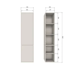 WOOOD Wandkast Meggy Dust - 55x215x40 cm