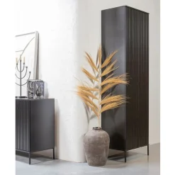 WOOOD Wandkast New Gravure Zwart - 60x210x42 cm