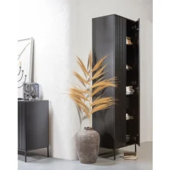 WOOOD Wandkast New Gravure Zwart - 60x210x42 cm
