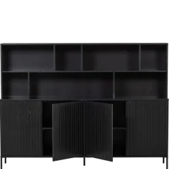 WOOOD Wandkast New Gravure Zwart - 200x150x44 cm