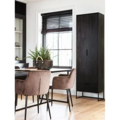 WOOOD Wandkast Silas Zwart - 60x210x36 cm