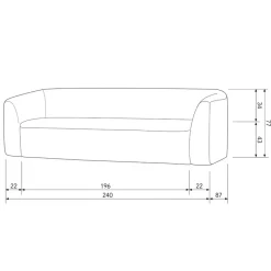 WOOOD 3-Zitsbank Sloping Beige