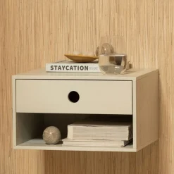 WOOOD Zwevend Nachtkastje Nancy Mist - 34x20x30 cm