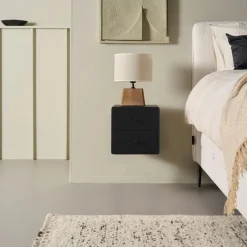 Zwevend Nachtkastje Borba Zwart - 30x30x30 cm