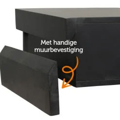 Zwevend Nachtkastje Sem Zwart - 45x31x35 cm