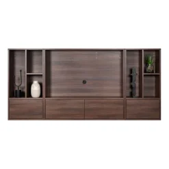 Zwevend TV-meubel Vista Donkerbruin - 253x119x32 cm